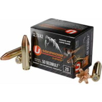 Underwood Ammo .50 Beowulf 375 Grain Barnes XPB Nickel Plated Brass Cased Pistol Ammunition
