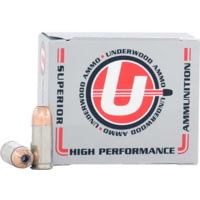 Underwood Ammo 9mm Luger +P 147 Grain Jacketed Hollow Point Nickel Plated Brass Cased Pistol Ammunition