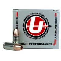 Underwood Ammo 9mm Luger +P+ 115 Grain Monolithic Hollow Point Nickel Plated Brass Cased Pistol Ammunition