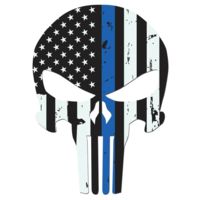 United States Tactical Sticker - Thin Blue Line Skull