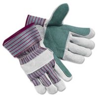 United Stationers Gloves Lthr Dbl Plm Lg Gy CRW1211L