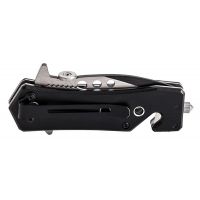 UZI Zaka Micro Rescue Steel Blade, Black and Grey Handle
