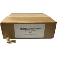 Vairog 9mm Luger 115 grain Full Metal Jacket (FMJ) Brass Casing Centerfire Pistol Ammunition