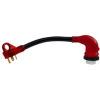 Valterra Mighty Cord 90 deg Detachable 12in Adapter Cord - 30Am To 50Af