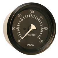 VDO Allentare Black 6000RPM 3-3/8" 85mm Sterndrive Tachometer