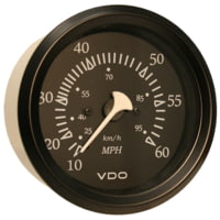 VDO Allentare Black 60MPH 3-3/8" 85mm Pitot Speedometer