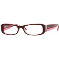 Versus Eyeglasses VR8056-563-4917 with No-Line Progressive Rx Prescription Lenses - Top Brown On Transparent Pink Frame w/ 49 mm Diameter Lenses