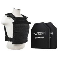 Vism Larger Fast Plate Carrier w/2 11x14in Level III and PE Shooters Cut Hard Ballistic Plates