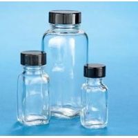 VWR French Square Bottles, Clear, Wide Mouth VW5610433V26 Convenience Packs With Caps Attached