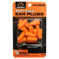 Walkers Foam Ear Plug w/Aluminum Carry Canister, 7-Pairs
