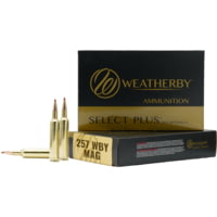 Weatherby Select Plus .257 Magnum 100 Grain Swift Scirocco Brass Cased Rifle Ammunition