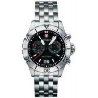 Wenger Mens Aquagraph Chrono Watch Black Dial w/ Stainless Steel Bracelet 70856