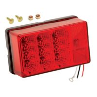 Wesbar 4&quot; x 6&quot; Waterproof LED 7-Function, Right/Curbside w/3 Wire 90 deg Pigtail Trailer Light