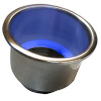 Whitecap Flush Mount Cup Holder w/Blue LED Light