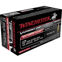 Winchester Super-X .17 Winchester Super Magnum 25 Grain Jacketed Hollow Point Brass Cased Rimfire Ammunition