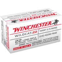 Winchester .22 Long Rifle, 40 Grain, Lead Round Nose LRN, Brass Cased, Centerfire Rimfire Ammunition