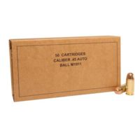 Winchester USA Handgun Service Grade .45 ACP 230 grain Full Metal Jacket Brass Cased Centerfire Pistol Ammunition