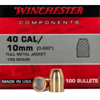Winchester Ammo Centerfire Handgun Reloading, 40 S&amp;W .400, 180 Grain, TCFMJ