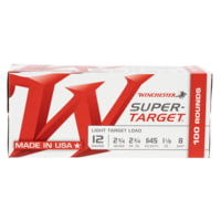 Winchester Ammo Super Target 12 Gauge 2 3/4 Length 1 1/8 oz 8 Shot Centerfire Ammunition, 100 per Box