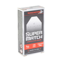 Winchester Super Match 9mm Luger 115 Grain Full Metal Jacket Round Nose Brass Cased Pistol Ammunition