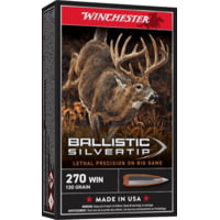 Winchester Ballistic Silvertip .270 Winchester 130 grain Fragmenting Polymer Tip Brass Cased Centerfire Rifle Ammunition