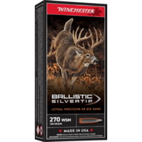 Winchester Ballistic Silvertip .270 Winchester Short Magnum 150 grain Fragmenting Polymer Tip Brass Cased Centerfire Rifle Ammunition