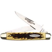 Winchester Buckstag Muskrat Knife w/ Two Clip Blades
