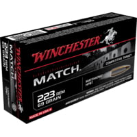 Winchester Competition Match .223 Remington 69 Grain Boat Tail Hollow Point Brass Cased Centerfire Rifle Ammunition