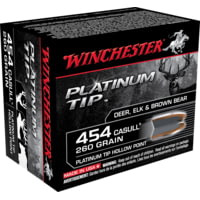 Winchester Platinum Tip HOLLOW POINT .454 Casull 260 grain Platinum Tip Hollow Point Centerfire Pistol Ammunition