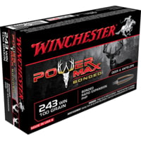 Winchester Power Max Bonded .243 Winchester 100 grain Bonded Rapid Expansion Protected Hollow Point Centerfire Rifle Ammunition