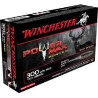 Winchester Power Max Bonded .300 Winchester Magnum 150 grain Notched Protected Hollow Point Brass Cased Centerfire Rifle Ammunition