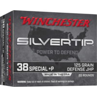 Winchester Super-X .38 Special +P 125 Grain Silvertip Jacketed Hollow Point Pistol Ammunition