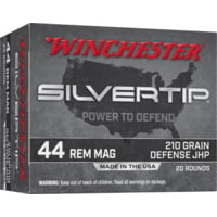 Winchester Super-X .44 Remington Magnum 210 Grain Silvertip Jacketed Hollow Point Pistol Ammunition