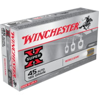 Winchester Super-X Handgun .45 ACP 185 grain WinClean Enclosed Base Brass Cased Centerfire Pistol Ammunition