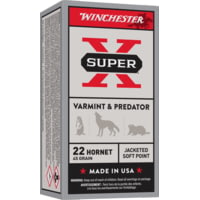 Winchester Super-X RIFLE .22 Hornet 46 grain Jacketed Hollow Point Centerfire Rifle Ammunition