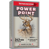 Winchester Super-X Rifle .243 Winchester 100 grain Power-Point Brass Cased Centerfire Rifle Ammunition
