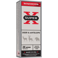Winchester Super-X RIFLE .25 Winchester Super Short Magnum 120 grain Positive Expanding Point Brass Cased Centerfire Rifle Ammunition
