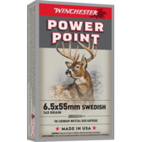 Winchester Super-X Rifle 6.5x55mm Swedish 140 grain Power-Point Centerfire Rifle Ammunition