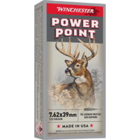 Winchester Super-X Rifle 7.62x39 mm 123 grain Power-Point Brass Cased Centerfire Rifle Ammunition