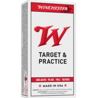Winchester USA Handgun .380 ACP 95 grain Full Metal Jacket Brass Cased Centerfire Pistol Ammunition