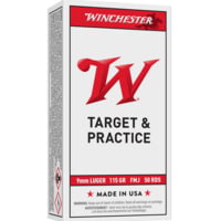Winchester USA White Box 9mm Luger 115 Grain Full Metal Jacket Brass Cased Pistol Ammunition