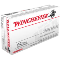 Winchester USA Handgun .40 S&amp;W 180 grain Jacketed Hollow Point Brass Cased Centerfire Pistol Ammunition