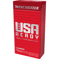 Winchester USA Ready 10mm Auto 180 Grain Full Metal Jacket Flat Nose Brass Cased Pistol Ammunition