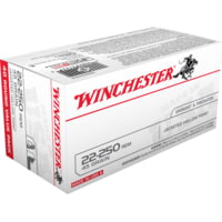 Winchester USA RIFLE .22-250 Remington 45 grain Jacketed Hollow Point Brass Cased Centerfire Rifle Ammunition