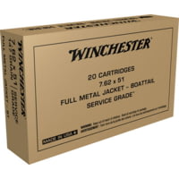 Winchester Service Grade 7.62x51mm NATO 147 grain Full Metal Jacket Centerfire Rifle Ammunition
