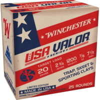 Winchester USA VALOR 20 Gauge 7/8oz 2.75'' 7.5 Shot Size Shotgun Ammunition