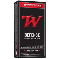 Winchester USA White Box 38 Super Auto 125 Grain Jacketed Hollow Point Brass Pistol Ammunition