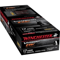 Winchester Varmint HV .17 Hornady Magnum Rimfire 17 grain Polymer Tip V-Max Rimfire Ammunition