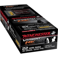 Winchester Varmint HV .22 Winchester Magnum Rimfire 30 grain Jacketed Hollow Point Brass Cased Rimfire Ammunition