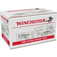 Winchester USA .223 Remington/5.56x45mm 55 Grain Full Metal Jacket (FMJ) Brass Cased Centerfire Rifle Ammunition Case